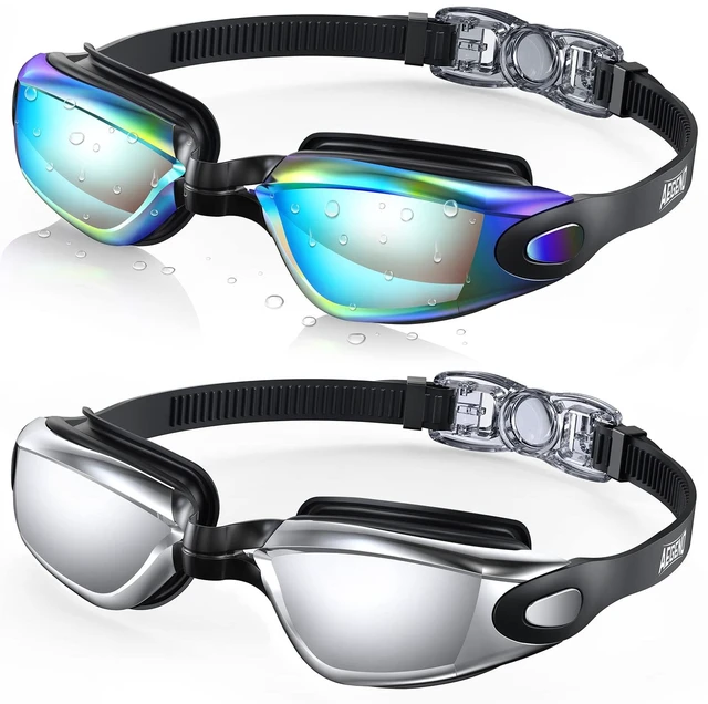 Main image of Swim Goggles 2 Pack for Adult Men Women No Leak with Storage Case | Anti-Fog UV Protection Mirrored Swim Glasses