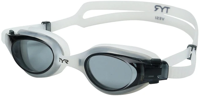 Main image of Vesi Adult Swim Goggles - Low Profile Training Goggles for Men & Women, Anti Fog, UV Protection, with Quick Adjust Strap, Smoke/White