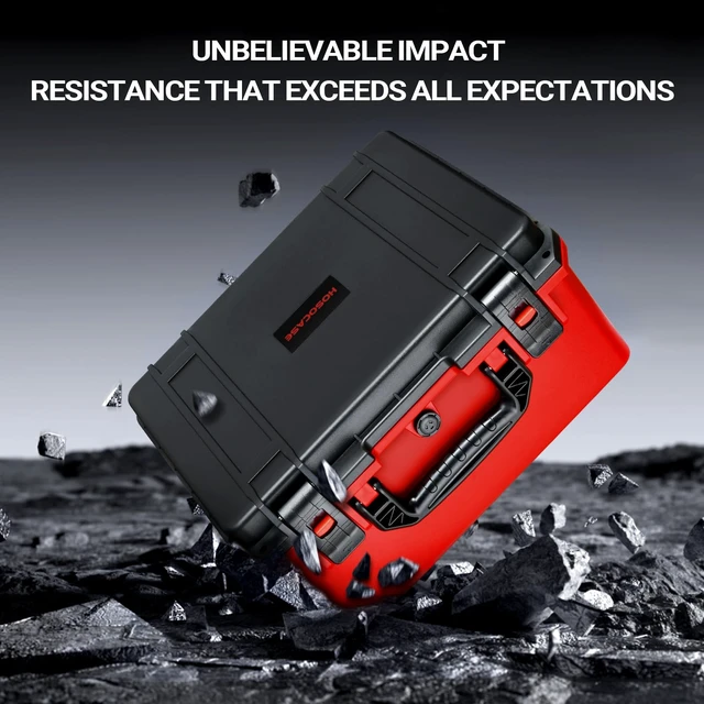 Alt view image 4 of 6 - Case for Milwaukee Air Compressor Accessories: Waterproof for M18 2848-20 | Hard Case with Foam for Cordless Tire Inflator, Air Pump Storage Box for Tool, 3.0-12.0 Battery, Charger (Case Only)