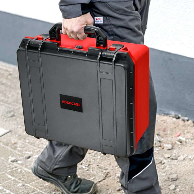 Alt view image 6 of 6 - Case for Milwaukee Air Compressor Accessories: Waterproof for M18 2848-20 | Hard Case with Foam for Cordless Tire Inflator, Air Pump Storage Box for Tool, 3.0-12.0 Battery, Charger (Case Only)