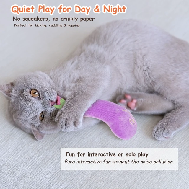 Alt view image 5 of 7 - 5Pcs Catnip Cat Toys for Indoor Cats Kitten, Cute Vegetable Shape | Soft Plush Interactive Cat Nip Kitty Toys, Fun Cat Kicke Chew Teeth Cleaning & Boredom Relief