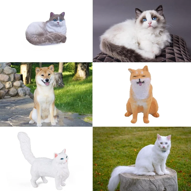 Alt view image 2 of 6 - 12PCS Mini Dogs & Cats Figures, Cute Realistic Pet Animal Toys | Plastic Assorted Dollhouse Puppy Kitty for Kids Preschool Learning Christmas Easter Birthday Party Favors Cake Decorations