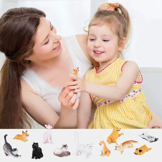 Alt view image 4 of 6 - 12PCS Mini Dogs & Cats Figures, Cute Realistic Pet Animal Toys | Plastic Assorted Dollhouse Puppy Kitty for Kids Preschool Learning Christmas Easter Birthday Party Favors Cake Decorations