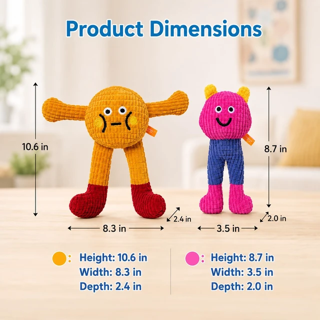 Alt view image 3 of 4 - Cat & Dog Chew Toys, 2-Pack Pet Catnip Toys with Squeaker & Crinkle Paper, Eco-Friendly Crinkle Chew Toy for Cats and Dogs, Interactive Plush Toys for Boredom Relief
