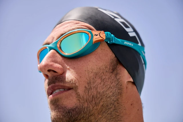 Alt view image 7 of 7 - Venator-X Swim Goggles With Anti-Fog LUCID Lenses, Clear Vision, No Leaking, Comfortable For Both Open Water And Pool Swimming/Unisex Teal/Copper Color