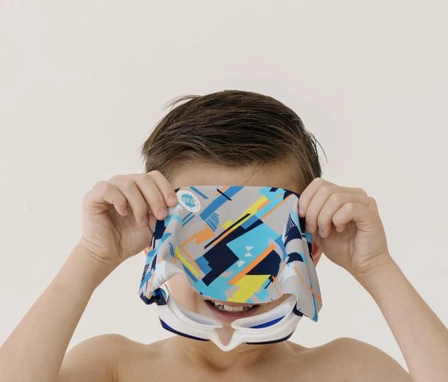 Alt view image 7 of 7 - SWIM GOGGLES with Fabric Strap - Adult & Kids Swim Goggles - Around The World Theme (Bolt)