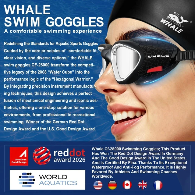 Alt view image 3 of 7 - Swim Goggles Polarized Anti-Fog Lenses, Unisex | 100% UV Protection | Anti-Fog Design (Jet Black; Polarized Lenses)