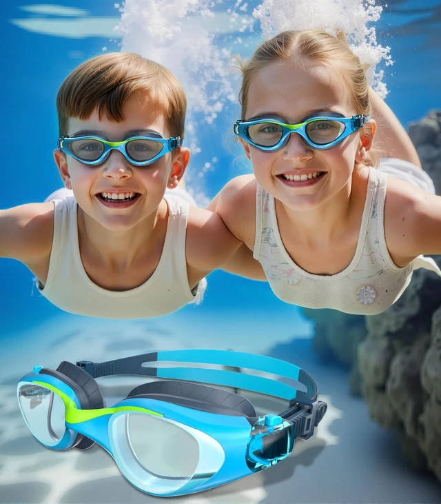 Alt view image 7 of 7 - Kids Swim Goggles 6-14, Anti-Fog UV Protection for Boys Girls | Leakproof Comfort Fit, Adjustable Silicone Strap, 180° Wide View, Multiple Colors, High-Transmittance Lens, Storage Case