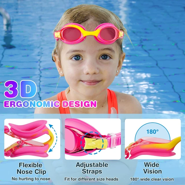 Alt view image 5 of 7 - Kids Goggles for Swimming 4-14, 4 Pack Kids Swimming Goggles for Boys and Girls, Anti Fog Swimming Goggles with UV Protection, Adjustable