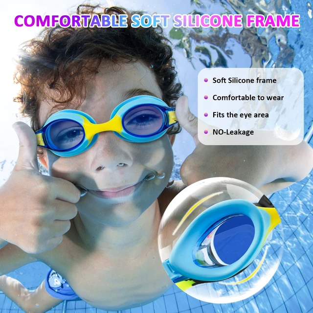 Alt view image 4 of 7 - Kids Goggles for Swimming 4-14, 4 Pack Kids Swimming Goggles for Boys and Girls, Anti Fog Swimming Goggles with UV Protection, Adjustable