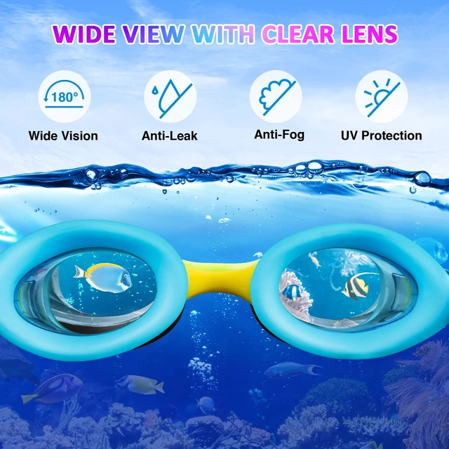 Alt view image 6 of 7 - Kids Goggles for Swimming 4-14, 4 Pack Kids Swimming Goggles for Boys and Girls, Anti Fog Swimming Goggles with UV Protection, Adjustable