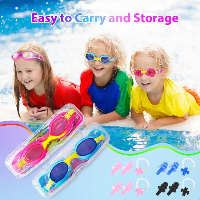 Alt view image 7 of 7 - Kids Goggles for Swimming 4-14, 4 Pack Kids Swimming Goggles for Boys and Girls, Anti Fog Swimming Goggles with UV Protection, Adjustable