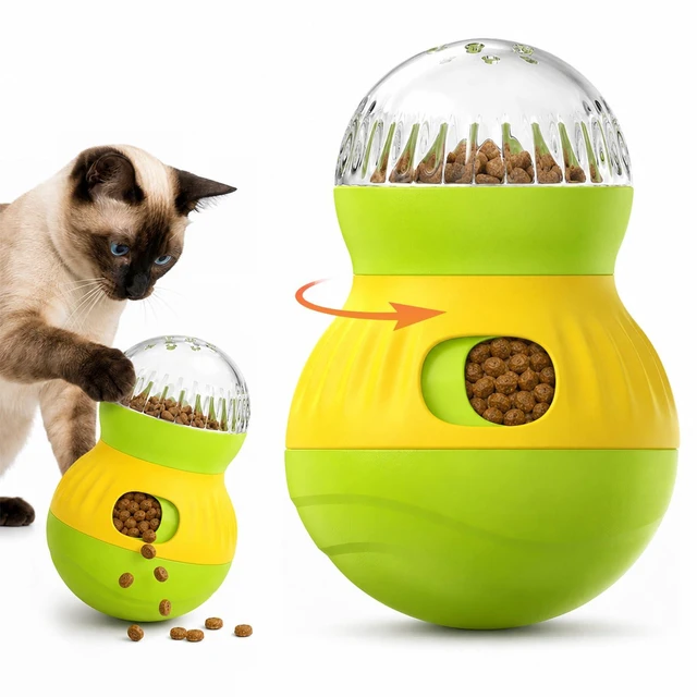 Main image of Cat Treat Dispenser Puzzle Feeder, Wobble Food Ball for Cats and Small Dogs | Adjustable treat opening; Weighted Self-Righting Wobble Design; Interactive Cat Enrichment Toys for Indoor