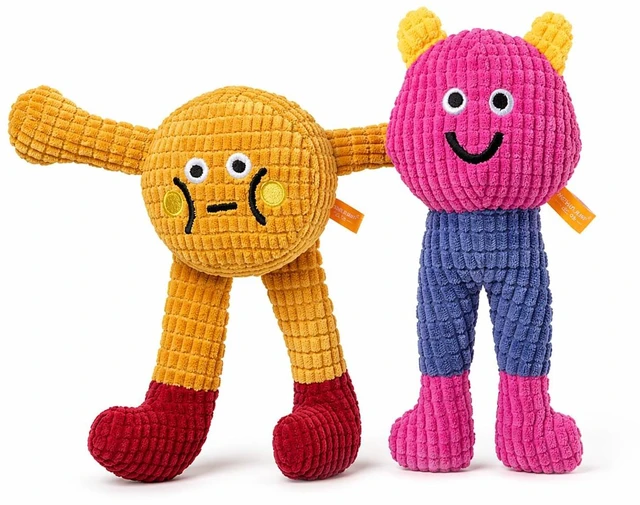 Main image of Waffle Cat&Dog Chew Toys with Catnip Cuddles and Meow Chompclean | Waffle and Baby Toy 2Pack, Corduroy-style Plush Exterior, Crinkle Paper & Squeaky Ball Inside, Cat Kicker Toy, Washable