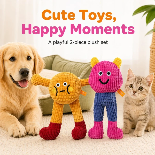Alt view image 2 of 7 - Waffle Cat&Dog Chew Toys with Catnip Cuddles and Meow Chompclean | Waffle and Baby Toy 2Pack, Corduroy-style Plush Exterior, Crinkle Paper & Squeaky Ball Inside, Cat Kicker Toy, Washable