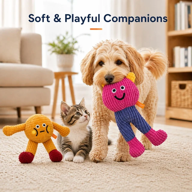 Alt view image 6 of 7 - Waffle Cat&Dog Chew Toys with Catnip Cuddles and Meow Chompclean | Waffle and Baby Toy 2Pack, Corduroy-style Plush Exterior, Crinkle Paper & Squeaky Ball Inside, Cat Kicker Toy, Washable