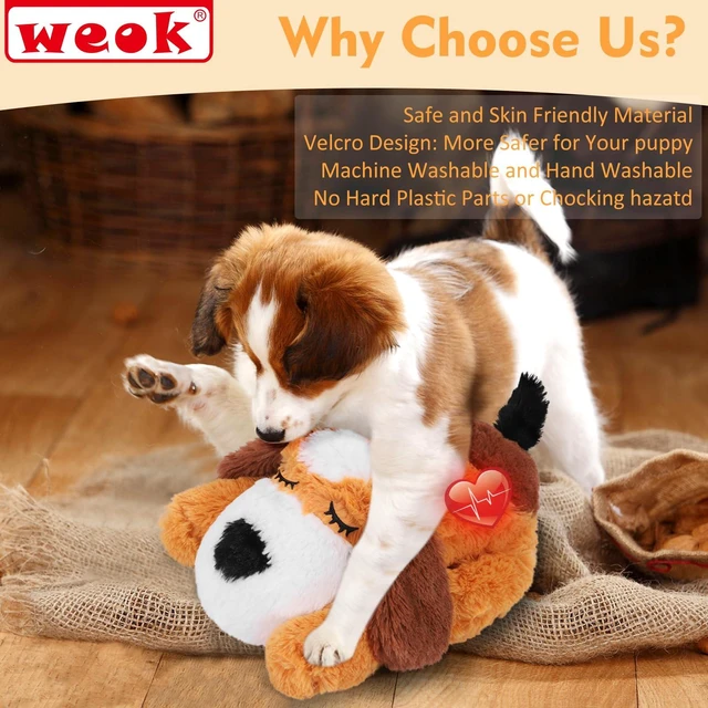 Alt view image 2 of 7 - AidsHeartbeat Puppy for Dogs-for Separation Anxiety Relief, Heartbeat Stuffed Animal Anxiety Calming Behavioral Aid Plush Toy for Dogs Cats Pets