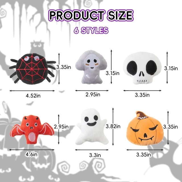 Alt view image 2 of 7 - 6pcs Halloween Catnip ToyIndoor Pumpkin Ghost Shaped Cat Toy Plush Interactive Chew Bite Toys for Cat Kitten Indoor Festive Holiday Cat Lover Gift