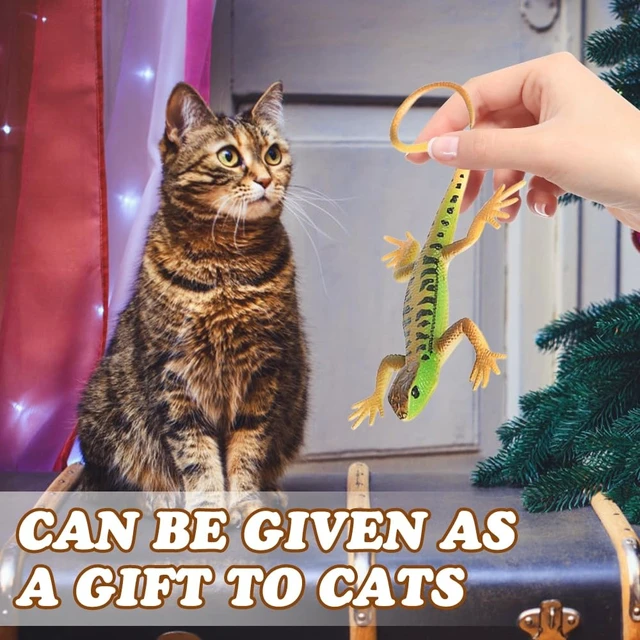 Alt view image 5 of 7 - 4 PCS Cat Lizard Toys,PVC Simulated Lizards Kitten Toys Bite Resistant for Kittens Adult Cats Over 6 Months Old Halloween Christmas