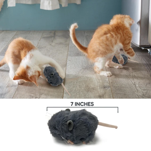Alt view image 2 of 6 - Mouse Dog Toy 7" | Mouse Stuffed Animal Small | Fluffy Mouses Small Dog Toy | Cat Mouse Toy | Small Mouses Plush Dog Toy | Mouse Toy for Cats | Squeaker-Free | Gray | 7"