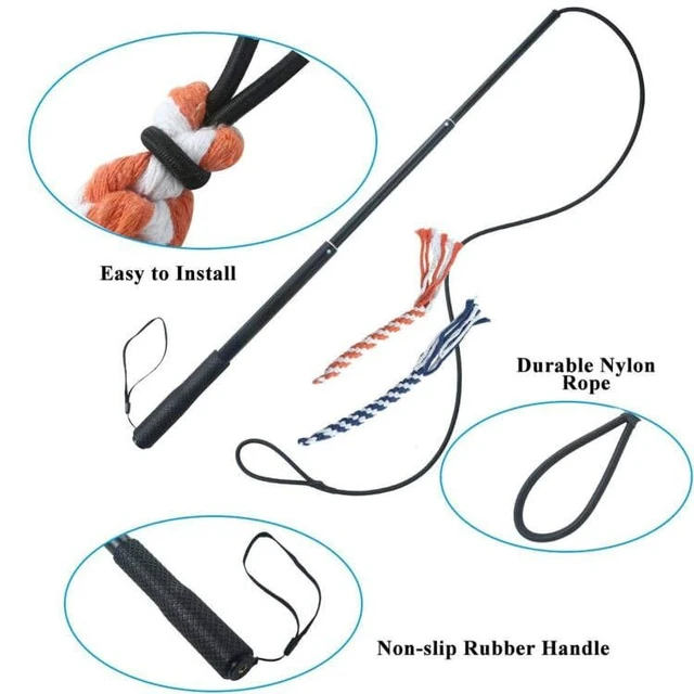 Alt view image 4 of 7 - Dog Extendable Teaser Wand Pet Flirt Stick Pole Puppy Chasing Tail Interactive Toy for Small Medium Large Dogs Training Playing Exercise