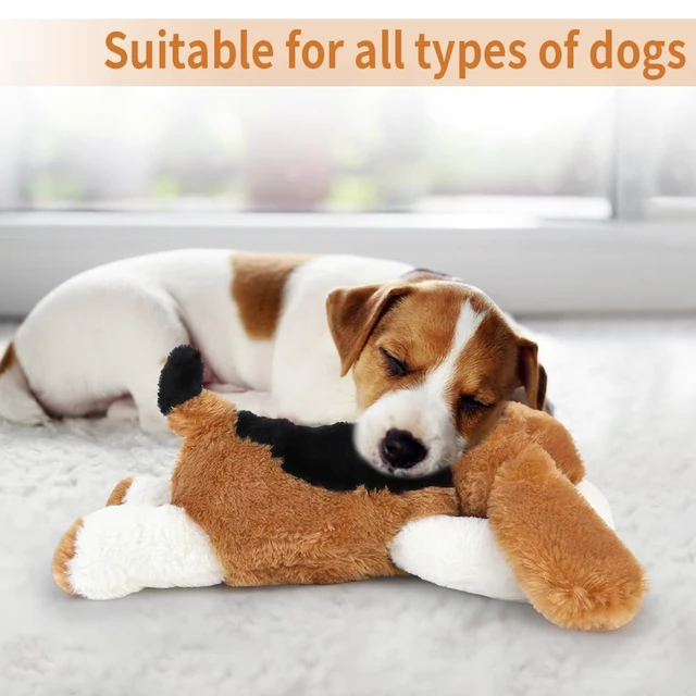 Alt view image 3 of 7 - Puppy Toy with Heartbeat, Dog Heartbeat Toy for Separation Anxiety Relief | Dog Anxiety Relief Calming Aid, Calming Comfort Dogs Pillow,Dog Stuffed Animal,Plush Toy for Dogs Cats Pets,Beagle