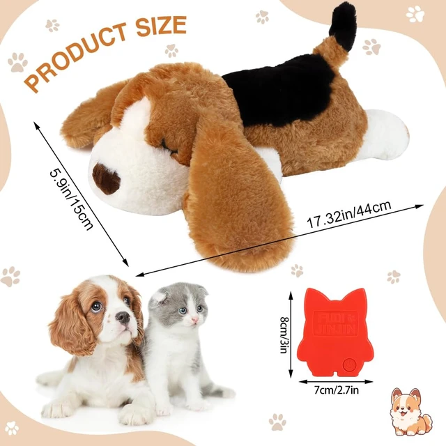 Alt view image 5 of 7 - Puppy Toy with Heartbeat, Dog Heartbeat Toy for Separation Anxiety Relief | Dog Anxiety Relief Calming Aid, Calming Comfort Dogs Pillow,Dog Stuffed Animal,Plush Toy for Dogs Cats Pets,Beagle