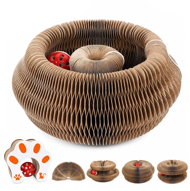 Main image of 1 Pack Interactive Cat Scratch Toys with Bell Ball, Magic Organ Kitty Scratching Board for Indoor Cats Toys & Grinding Claw