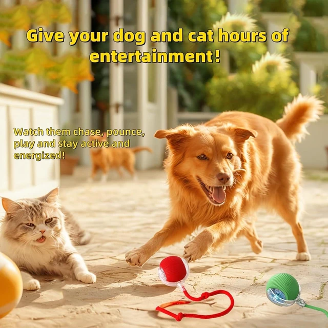 Alt view image 3 of 7 - Interactive Dog Cat Toy Ball, Automatic Moving Bouncing Rolling, with Replacement Tail, Pet Smart Chase Ball Rechargeable, Enrichment Toys for Bored Indoor Adult Cats/Dogs
