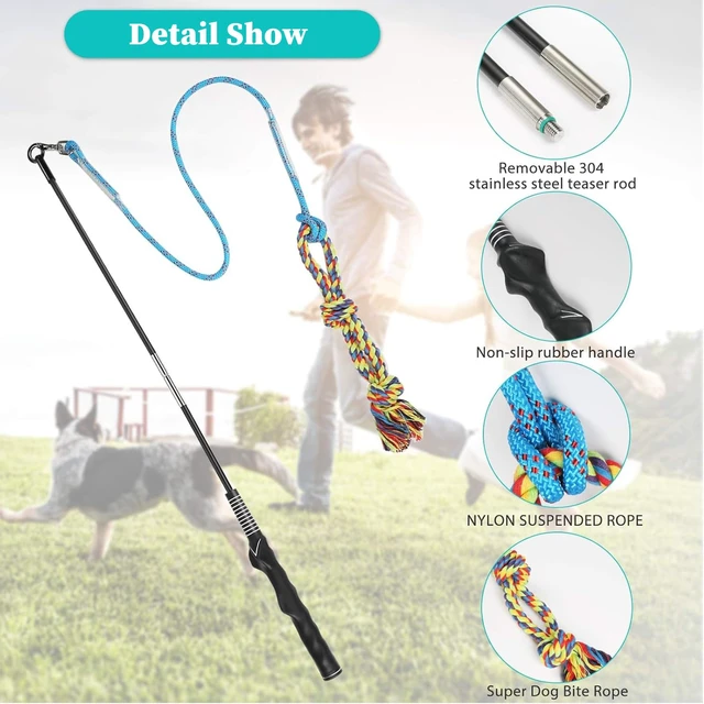 Alt view image 4 of 7 - Flirt Pole for Dogs, Interactive Pole for Small Medium Large Dogs | Durable&Chew-Proof, Instantly Grabs Dog's Attention, Easy Installation, Comfortable Handle, Suitable for Indoor & Outdoor