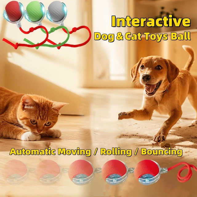 Alt view image 2 of 7 - Interactive Dog Cat Toy Ball, Automatic Moving Bouncing Rolling, with Replacement Tail, Pet Smart Chase Ball Rechargeable, Enrichment Toys for Bored Indoor Adult Cats/Dogs