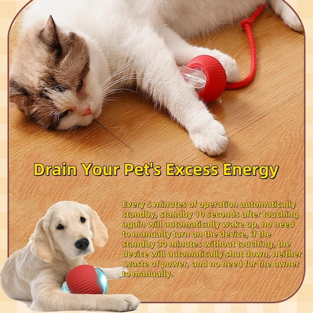 Alt view image 4 of 7 - Interactive Dog Cat Toy Ball, Automatic Moving Bouncing Rolling, with Replacement Tail, Pet Smart Chase Ball Rechargeable, Enrichment Toys for Bored Indoor Adult Cats/Dogs