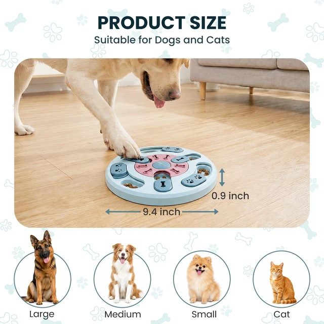 Alt view image 4 of 7 - Dog Puzzle Toy, Treat Dispensing Interactive Dog Toys, Blue | Puppy Enrichment Toys, IQ Training & Mental Stimulation, Dog Puzzles for Smart Dogs, Cats, Fun Slow Feeder, Keep Them Busy