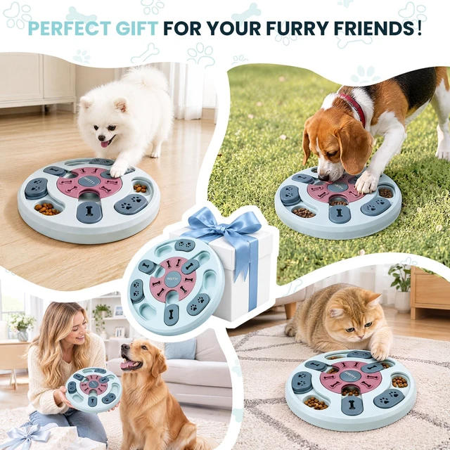 Alt view image 6 of 7 - Dog Puzzle Toy, Treat Dispensing Interactive Dog Toys, Blue | Puppy Enrichment Toys, IQ Training & Mental Stimulation, Dog Puzzles for Smart Dogs, Cats, Fun Slow Feeder, Keep Them Busy