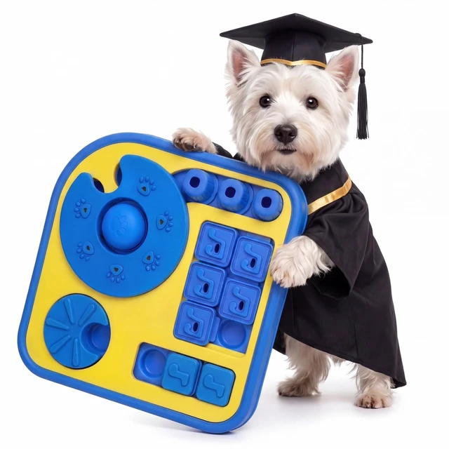 Main image of Dog Puzzle Toy, Multi-Level Interactive Puzzle with Suction Cups, Cat Puzzle Feeder and Slow Feeder for Brain Stimulation, for Cats and Small to Medium Dogs