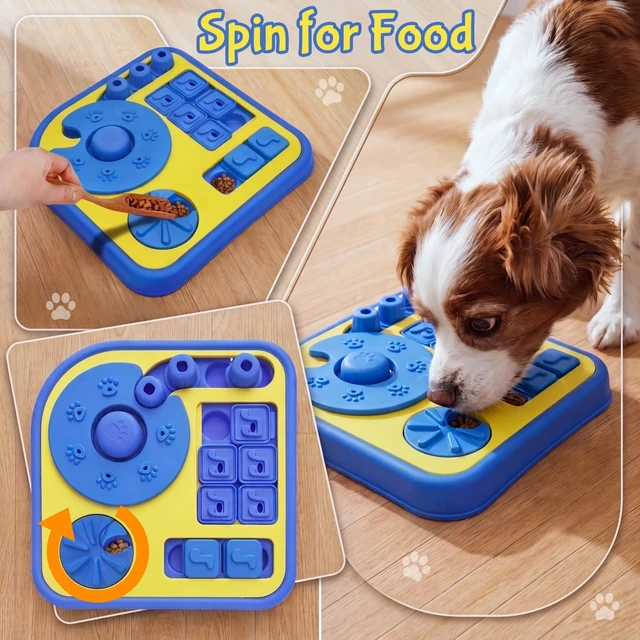 Alt view image 3 of 7 - Dog Puzzle Toy, Multi-Level Interactive Puzzle with Suction Cups, Cat Puzzle Feeder and Slow Feeder for Brain Stimulation, for Cats and Small to Medium Dogs