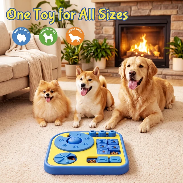 Alt view image 7 of 7 - Dog Puzzle Toy, Multi-Level Interactive Puzzle with Suction Cups, Cat Puzzle Feeder and Slow Feeder for Brain Stimulation, for Cats and Small to Medium Dogs