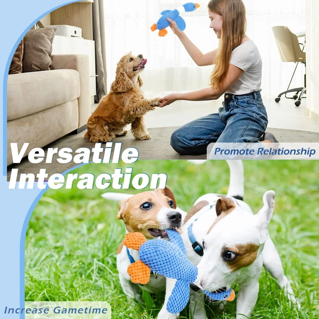 Alt view image 7 of 7 - Upgraded Goose Indestructible Dog Toys for Aggressive Chewers | Dog Chew Toys for Aggressive Chewers Small Medium Large Breed, Crinkle Squeaky Plush Puppy Chew Toys for Teething, Duck Toys