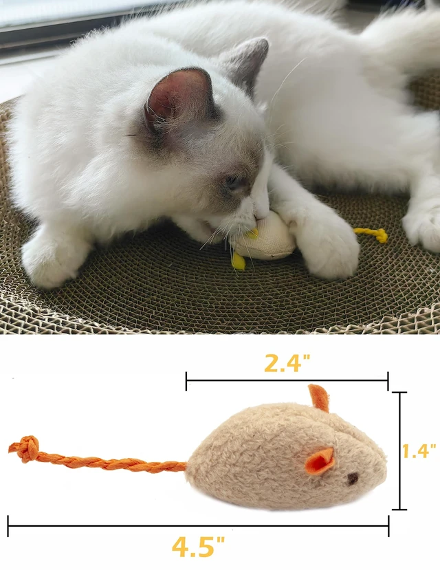 Alt view image 3 of 7 - Cat Mice Toy 18-Pack Plush Catnip-Filled Mice Toys for Indoor Cats - Realistic Design, 9 Assorted Colors, 2 of Each, Value Pack