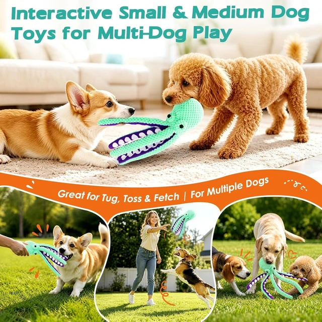 Alt view image 4 of 7 - Plush Octopus Dog Toy Bite Resistant InteracPet Plush Toy Cat Dog Voice Octopus Shell Puzzle Toy Bite Resistant Interactive Pet Dog Teeth Cleaning Chew Toy tive Chew Toy