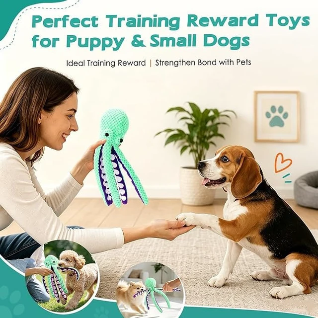 Alt view image 7 of 7 - Plush Octopus Dog Toy Bite Resistant InteracPet Plush Toy Cat Dog Voice Octopus Shell Puzzle Toy Bite Resistant Interactive Pet Dog Teeth Cleaning Chew Toy tive Chew Toy