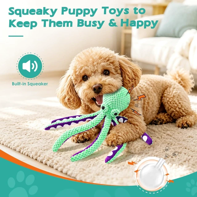 Alt view image 6 of 7 - Plush Octopus Dog Toy Bite Resistant InteracPet Plush Toy Cat Dog Voice Octopus Shell Puzzle Toy Bite Resistant Interactive Pet Dog Teeth Cleaning Chew Toy tive Chew Toy