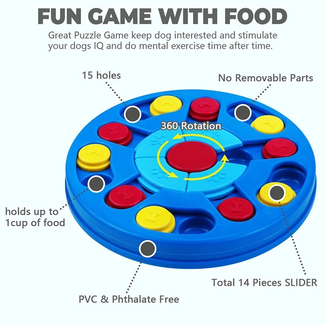 Alt view image 2 of 5 - Interactive Dog Puzzle Toys for Puppy IQ Stimulation &Treat Training,Treat Dispenser Squeaky Toy for Smart Dogs, Puppy &Cats Fun Feeding (Level 1-3)