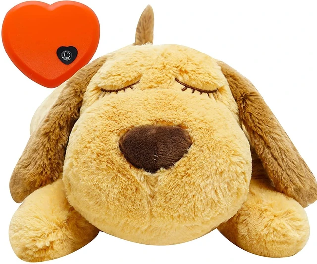 Main image of Dog Heartbeat Toy (Dog Yellow, Medium) - Plush Pet Calming Toy with Simulated Heartbeat and Heat for Anxiety Relief, Behavioral Training Aid for Puppy Dog Cat