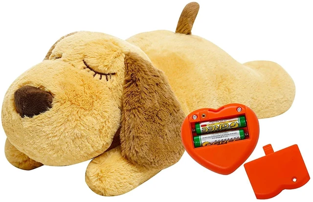 Alt view image 4 of 7 - Dog Heartbeat Toy (Dog Yellow, Medium) - Plush Pet Calming Toy with Simulated Heartbeat and Heat for Anxiety Relief, Behavioral Training Aid for Puppy Dog Cat