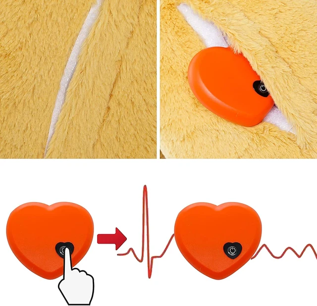 Alt view image 3 of 7 - Dog Heartbeat Toy (Dog Yellow, Medium) - Plush Pet Calming Toy with Simulated Heartbeat and Heat for Anxiety Relief, Behavioral Training Aid for Puppy Dog Cat