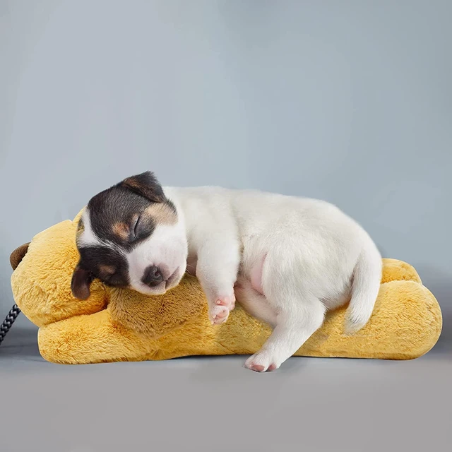 Alt view image 7 of 7 - Dog Heartbeat Toy (Dog Yellow, Medium) - Plush Pet Calming Toy with Simulated Heartbeat and Heat for Anxiety Relief, Behavioral Training Aid for Puppy Dog Cat