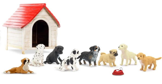 Alt view image 2 of 7 - 12PCS Mini Dog Figurines Playset, Realistic Detailed Plastic Puppy Figures, Hand Painted Emulational Tiny Dogs Animals Toy Set, Cake Toppers Christmas Birthday Gift for Kids Toddlers