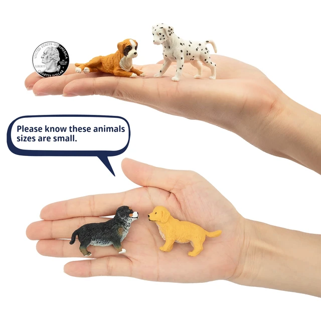 Alt view image 3 of 7 - 12PCS Mini Dog Figurines Playset, Realistic Detailed Plastic Puppy Figures, Hand Painted Emulational Tiny Dogs Animals Toy Set, Cake Toppers Christmas Birthday Gift for Kids Toddlers