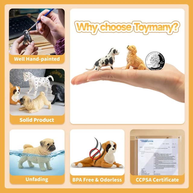 Alt view image 4 of 7 - 12PCS Mini Dog Figurines Playset, Realistic Detailed Plastic Puppy Figures, Hand Painted Emulational Tiny Dogs Animals Toy Set, Cake Toppers Christmas Birthday Gift for Kids Toddlers